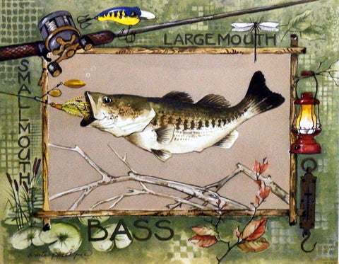 Artist Al Agnew Unframed Largemouth Bass Fishing art Print Strike King