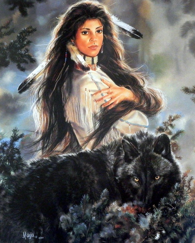 black wolf paintings