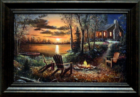 Jim Hansel Fireside Decorator Print-Framed