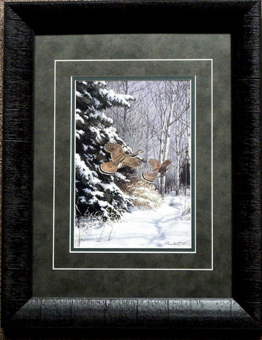 Richard Plasschaert Ruffed Grouse Art Print-Framed