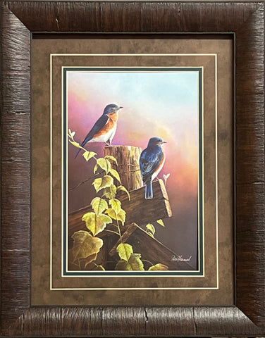 Jim Hansel Touch of Spring Bluebird Art Print 15 x 19