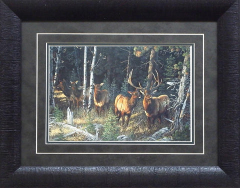 Terry Doughty Wilderness Whispers Elk Print-Framed 21 x 17