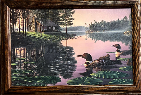 Kim Norlien Northern Tranquility Loon Lake Studio Canvas Art Print-Framed 19.75 x 13.75 FREE SHIPPING