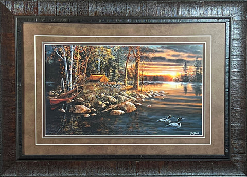 Jim Hansel Wake Up Call Loon Lake Art Print-Framed 27.5 x 19.5