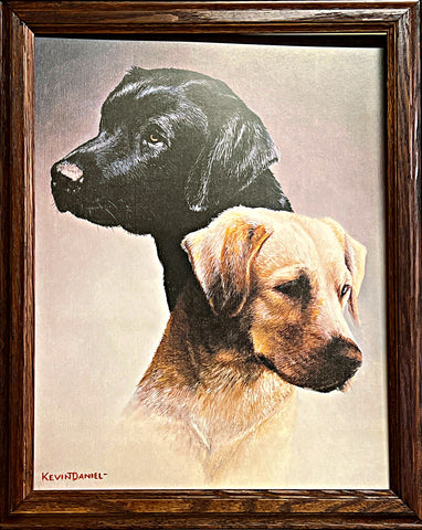 Kevin Daniel Master's of the Marsh Lab Dog Art Print Framed  17 x 21