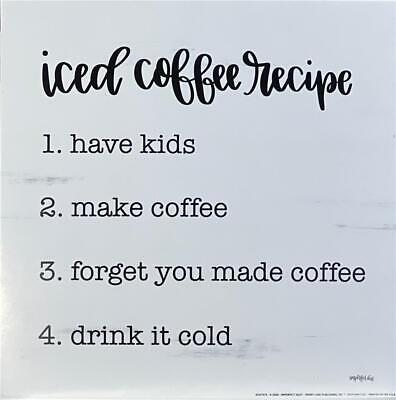 Imperfect Dust Humorous Word Art Iced Coffee Recipe (12x12)