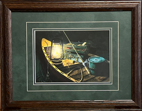 Doug Knutson Late Night Fishing Tackle Box Art Print-Framed 19 x 15