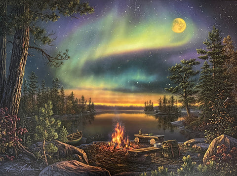 Kim Norlien A Night to Remember Camping Northern Lights Art Print 24 x 18